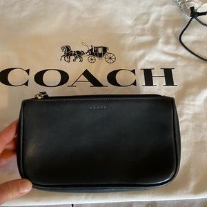 Small black leather coach bag